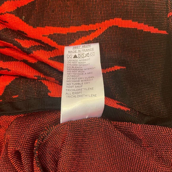 ❤️TRADED❤️Balmain zebra red black gold L button mini dress long sleeve 44 France - Picture 14 of 16
